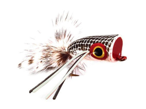 Wild Water Fly Fishing Black and White Bass Popper, Size 2, Qty. 4