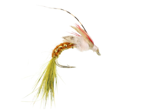 Brown and Green Woven Caddis Fly | Wild Water Fly Fishing