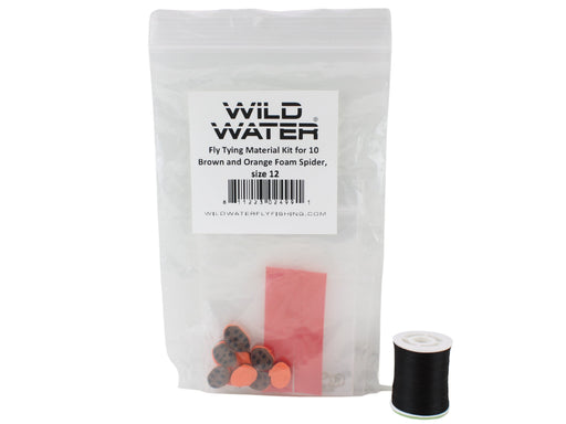 Wild Water Fly Fishing Fly Tying Material Kit, Brown and Orange Foam Spider