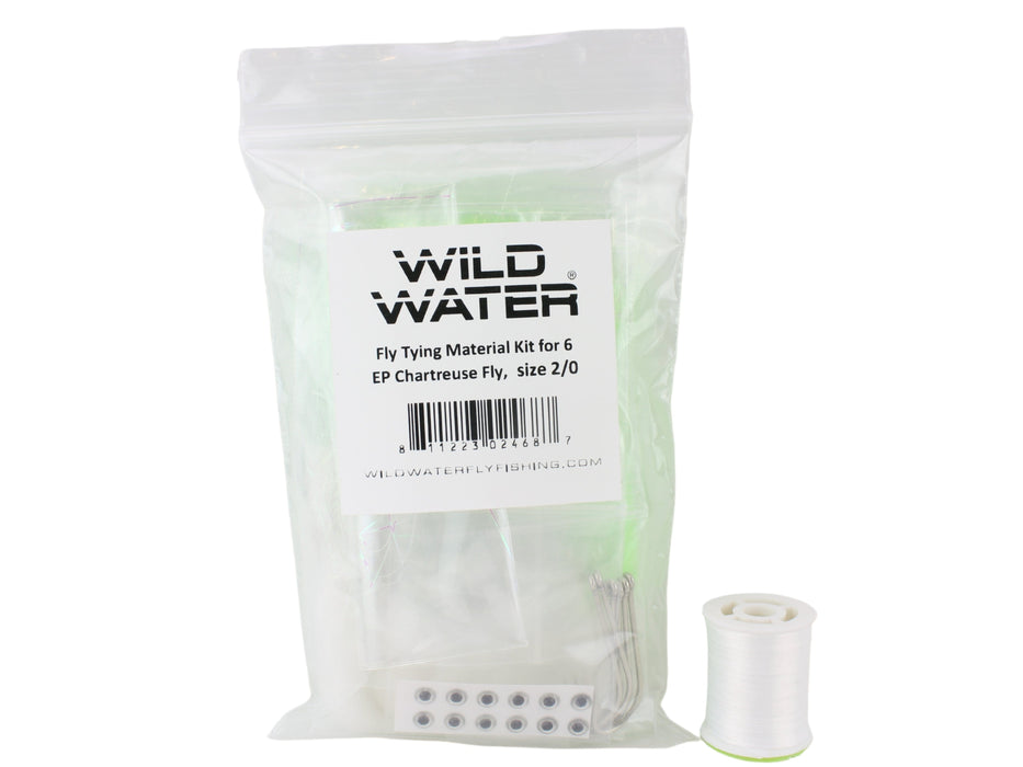 Wild Water Fly Fishing Fly Tying Material Kit, Chartreuse EP Fly