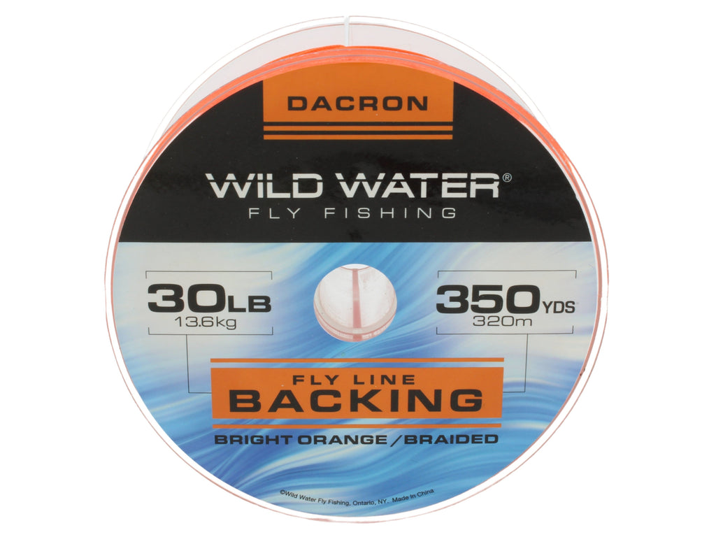 Wild Water Fly Fishing Braided Dacron Backing Spool, 30#350 yards, Bright Orange