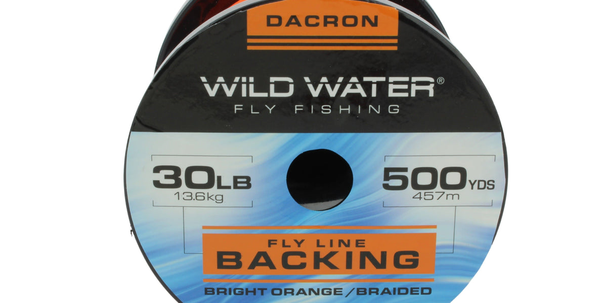 Wild Water Fly Fishing Braided Dacron Backing Spool, 30# 500 yards, Bright  Orange