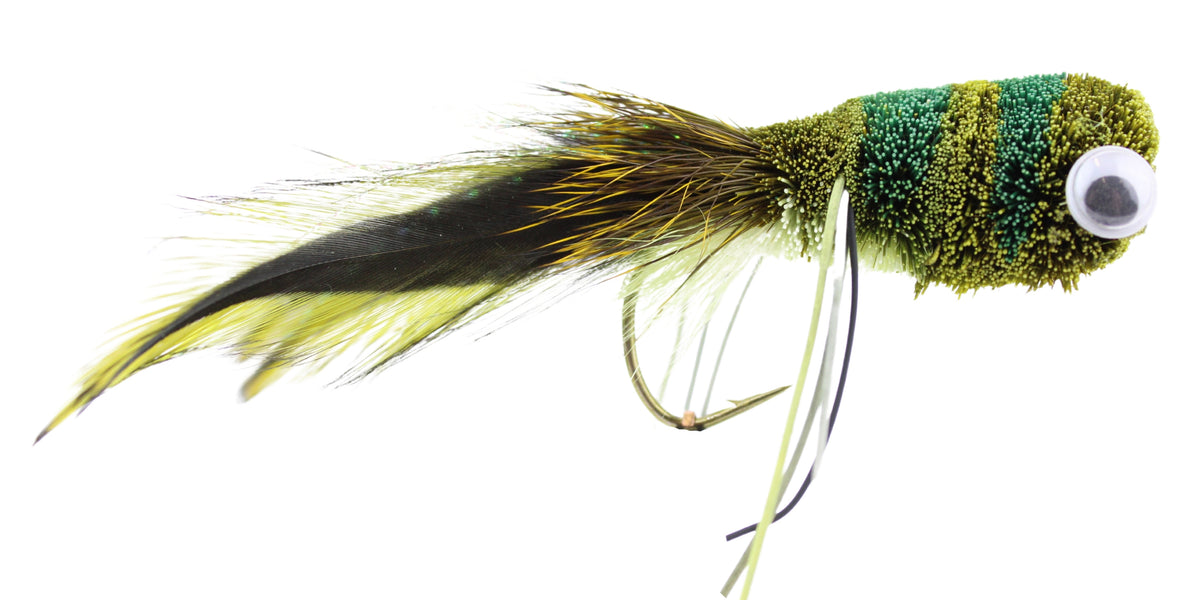 Wild Water Fly Fishing Deer Hair Frog Bass Bug Popper, Size 2, Qty. 2