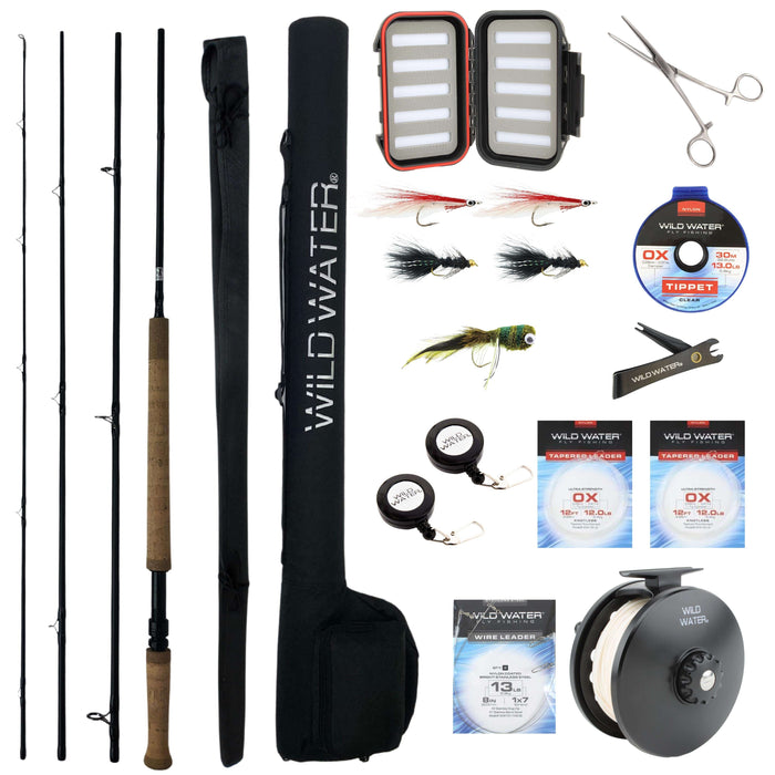Wild Water Fly Fishing Kit for Bass and Pike, 11 ft 5 wt Switch Rod