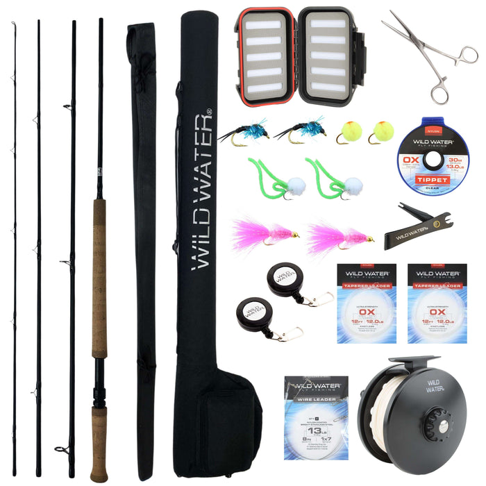 Wild Water Fly Fishing Kit for Steelhead, 11 ft 7 wt Switch Rod