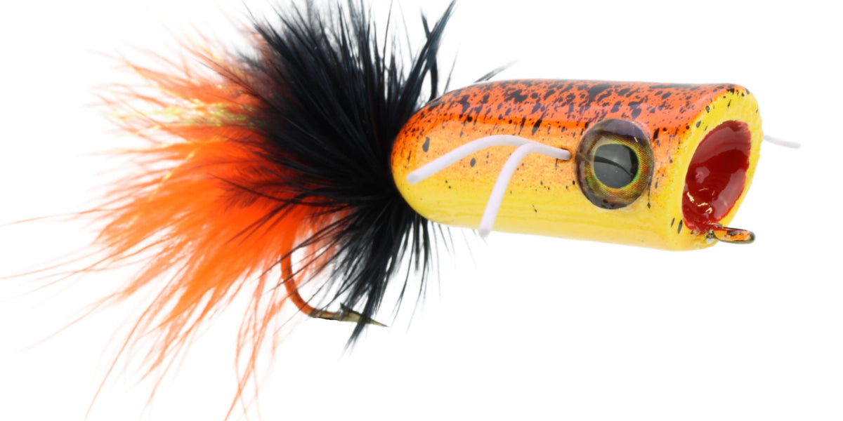 bass poppers lures Mini Bass Popper, Size1/0 | Orange Tiger | Qty. 4