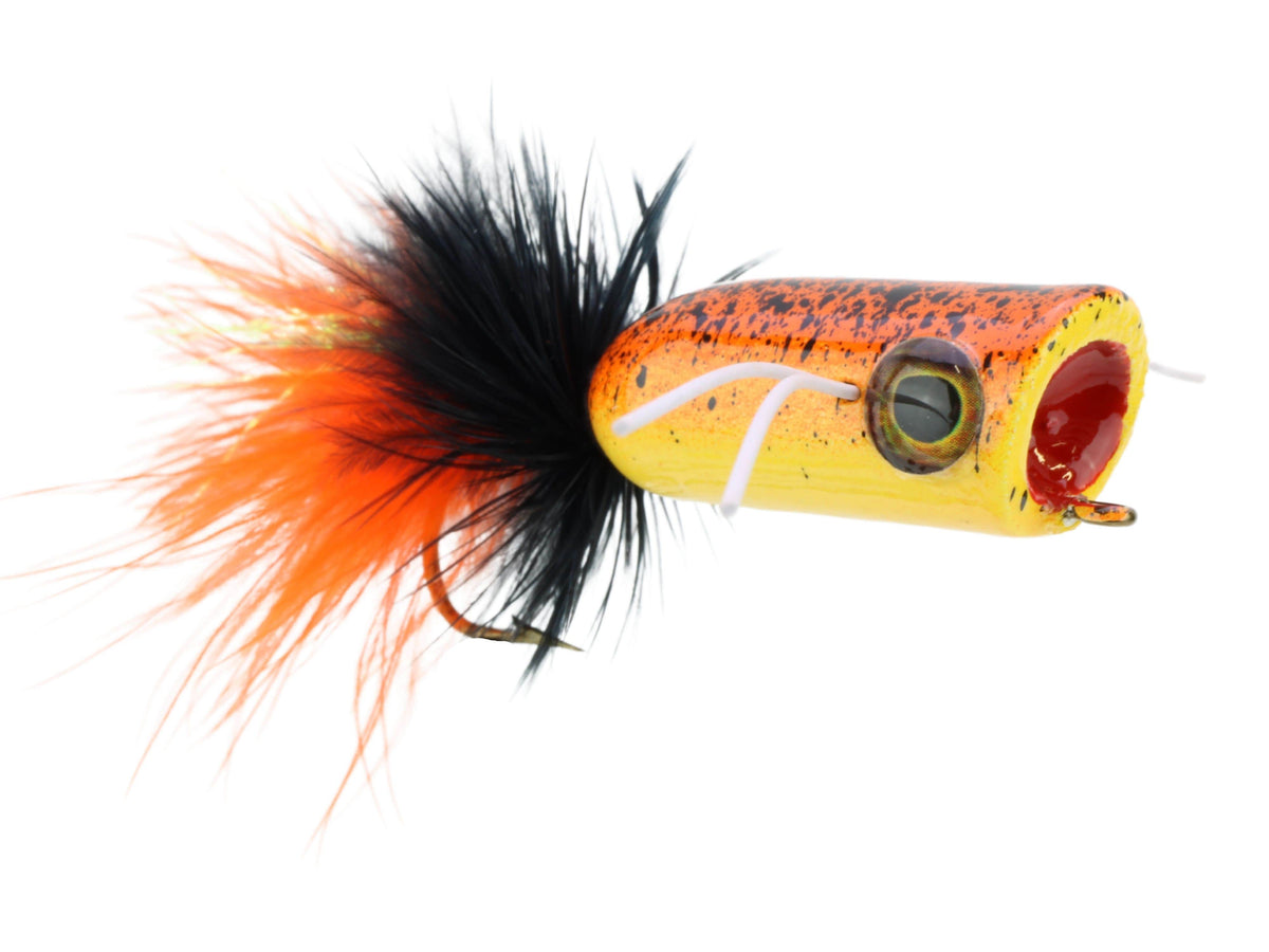 Mini Bass Popper, Size1/0 | Orange Tiger | Qty. 4