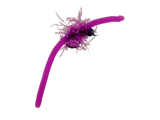 Wild Water Fly Fishing Tungsten Bead Head Purple Squirmy Worm 2.0, Size 12, Qty. 6
