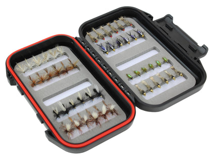 Dry and Nymph Fly Assortment, 48 Flies with Small Fly Box | Wild Water Fly Fishing