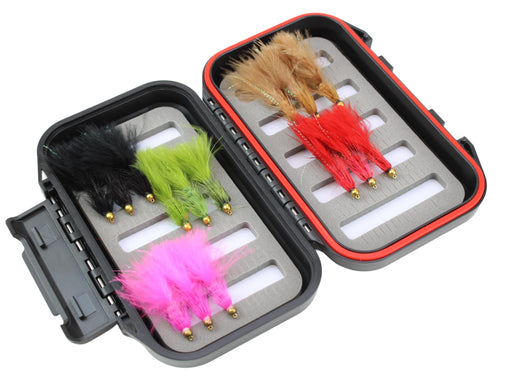 Fly Fishing FLOATING WINGED FOAM FLIES 16 Flies in Fly box Lure Trout Carp  Pike Bass Size 10 #306