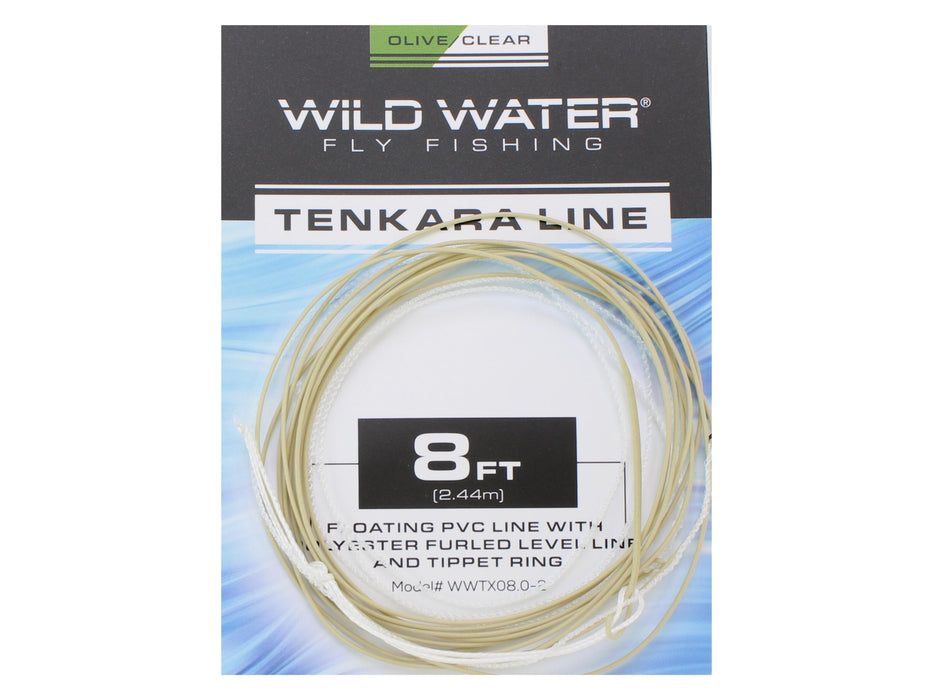 Wild Water Fly Fishing 8' Olive PVC Tenkara Line with Furled Level Line