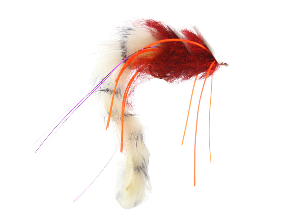 White, Red and Orange Saltwater EP Foam Diver, size 2/0, Qty. 2
