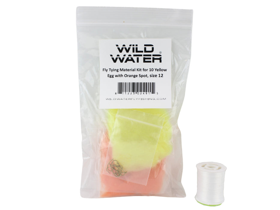 Wild Water Fly Fishing Fly Tying Material Kit, Yellow Egg